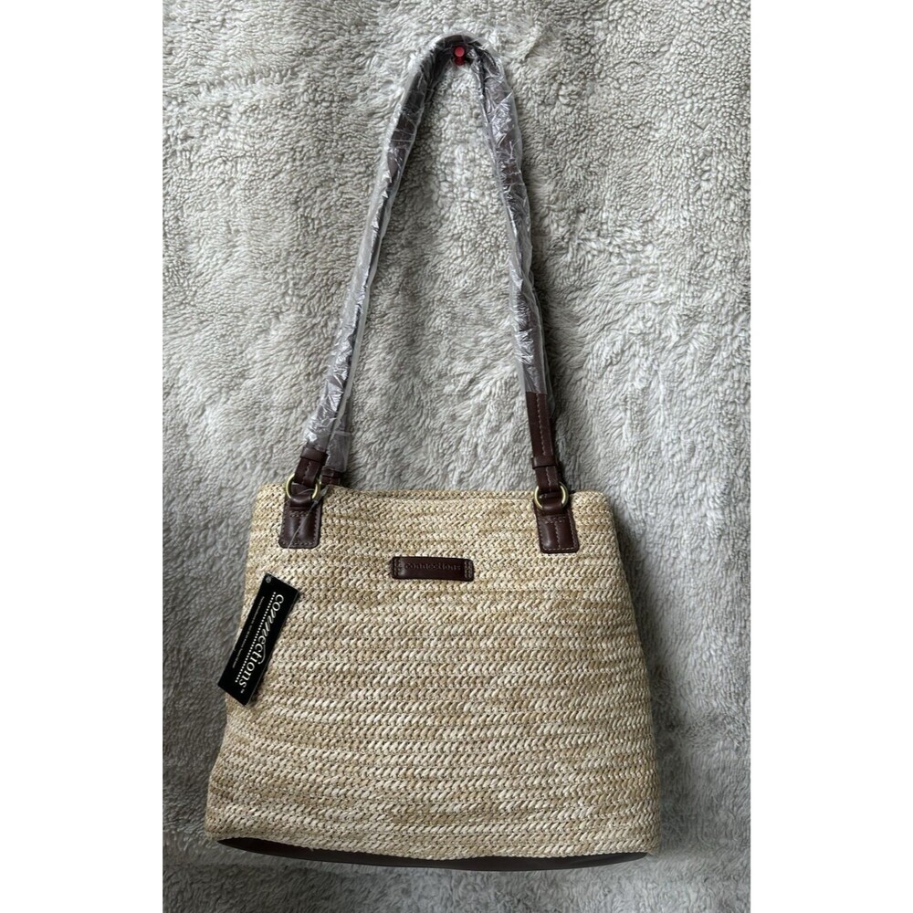 Connections jute women shoulder bag with  bag multiple compartments